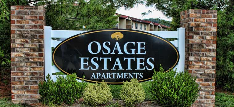 Osage Estates front sign
